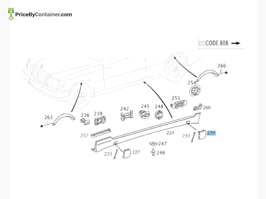 MERCEDES-BENZ 2026985030 — MERCEDES BENZ GENUINE COVER A2026985030