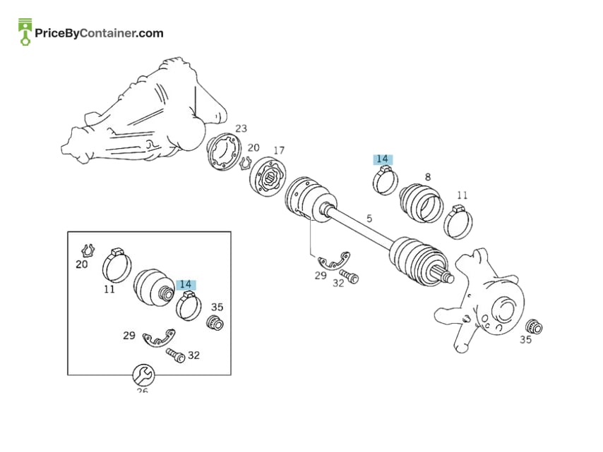 MERCEDES-BENZ 2029970490 — MERCEDES BENZ GENUINE HOSE CLAMP A2029970490