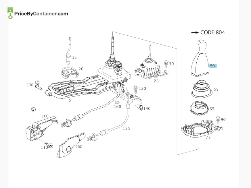 MERCEDES-BENZ 2032671011 — MERCEDES BENZ GENUINE GEAR SHIFTING LATHER A2032671011