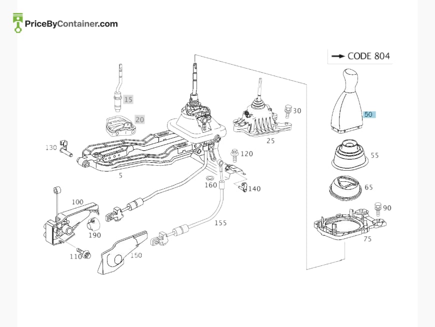 MERCEDES-BENZ 20326741109C05 — MERCEDES BENZ GENUINE KNOB MANUAL GEAR A20326741109C05