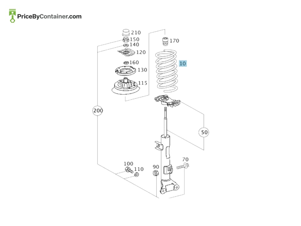 MERCEDES-BENZ 2033217004 — MERCEDES BENZ GENUINE COIL SPRING A2033217004
