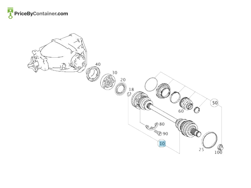 MERCEDES-BENZ 2033501702 — MERCEDES BENZ GENUINE REAR AXLE A2033501702
