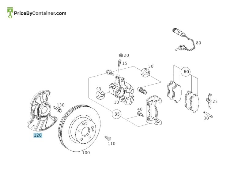 MERCEDES-BENZ 2034210420 — MERCEDES BENZ GENUINE PROTECTIVE METAL SHEET A2034210420