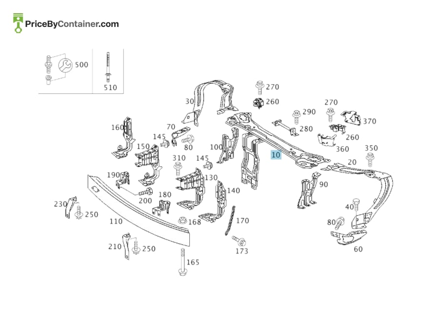 MERCEDES-BENZ 2036206672 — MERCEDES BENZ GENUINE RADIATOR SUPPORT A2036206672