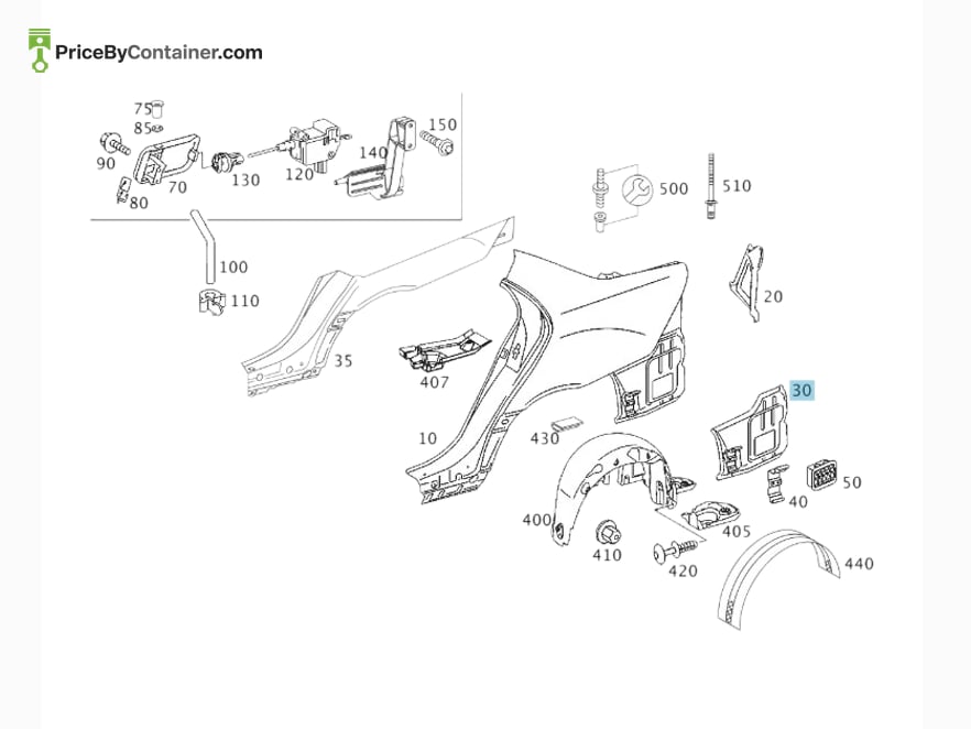 MERCEDES-BENZ 2036300860 — MERCEDES BENZ GENUINE STIFFEING A2036300860