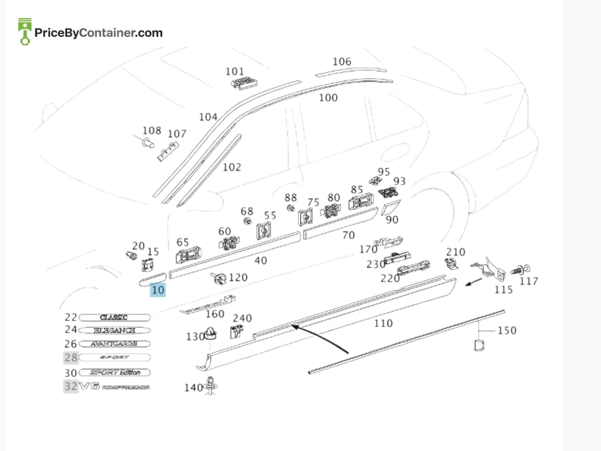 MERCEDES-BENZ 20369001629143 — MERCEDES BENZ GENUINE LEDGE A20369001629143