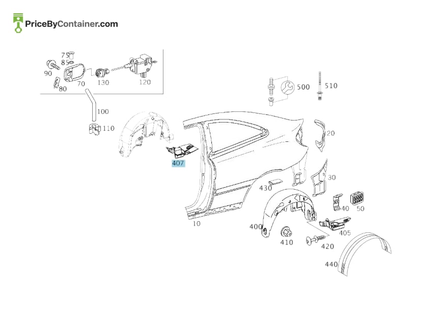 MERCEDES-BENZ 2036982430 — MERCEDES BENZ GENUINE COVER A2036982430