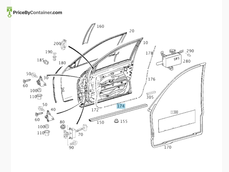 MERCEDES-BENZ 2037270435 — MERCEDES BENZ GENUINE RAIL A2037270435