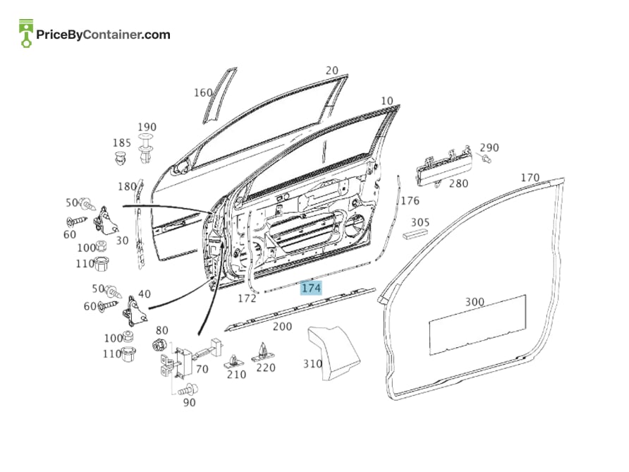 MERCEDES-BENZ 2037271135 — MERCEDES BENZ GENUINE RAIL A2037271135