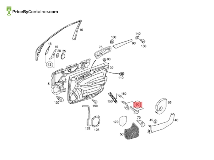MERCEDES-BENZ 20381016511424 — MERCEDES BENZ GENUINE GRAB BAR A20381016511424