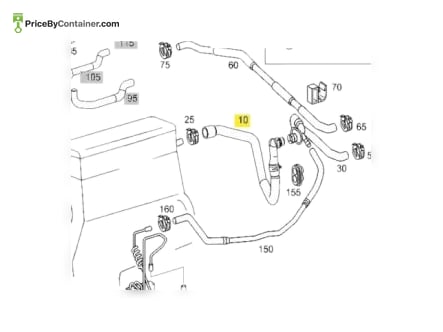 MERCEDES-BENZ 2038300496 — MERCEDES BENZ GENUINE HOSE 2038300496