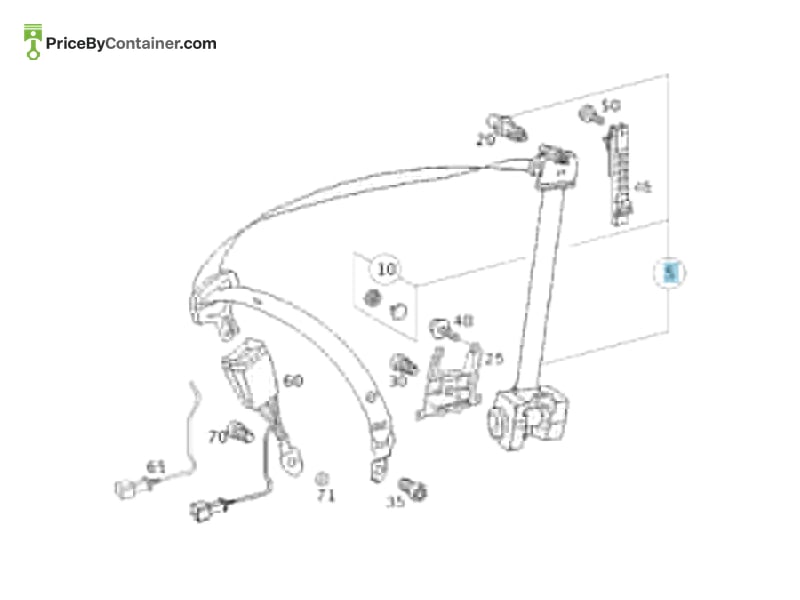 MERCEDES-BENZ 2038600386 — MERCEDES BENZ GENUINE SAFETY BELT-9C94 A2038600386