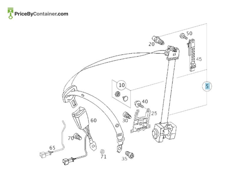 MERCEDES-BENZ 2038606585 — MERCEDES BENZ GENUINE BELT-9C94 A2038606585