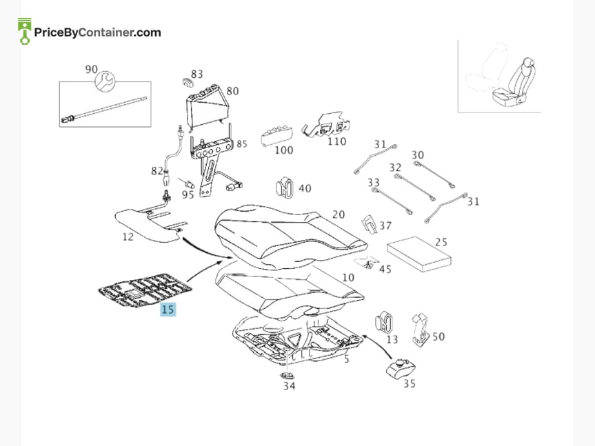 MERCEDES-BENZ 2038702051 — MERCEDES BENZ GENUINE SENSOR MAT A2038702051