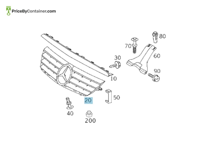 MERCEDES-BENZ 2038800383 — MERCEDES BENZ GENUINE TRIM A2038800383