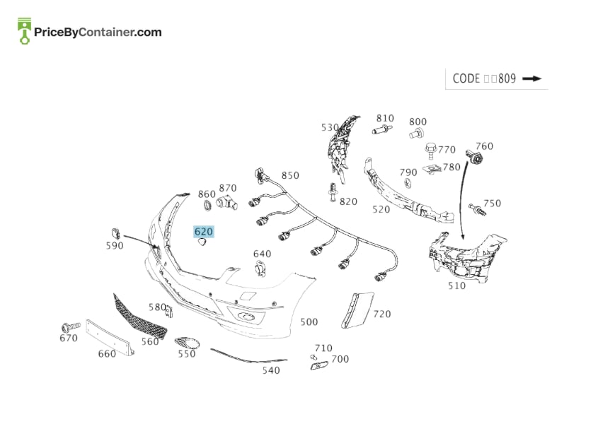MERCEDES-BENZ 20388021059197 — MERCEDES BENZ GENUINE COVER A20388021059197