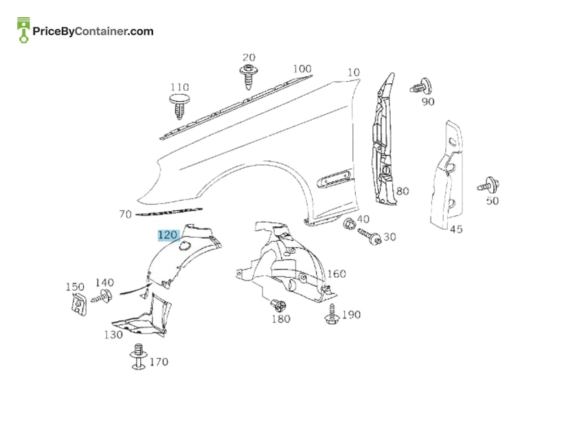 MERCEDES-BENZ 2038841322 — MERCEDES BENZ GENUINE COVERING A2038841322