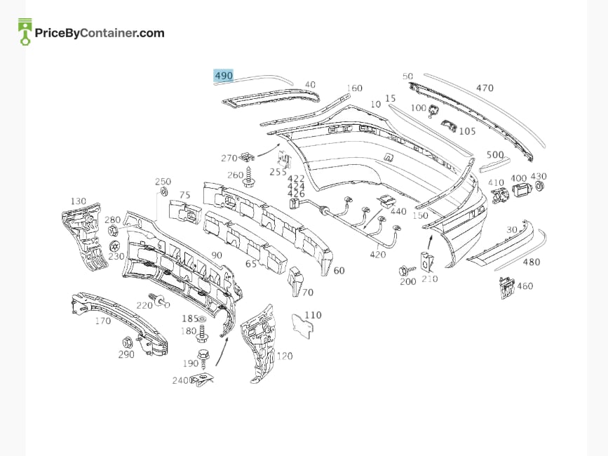 MERCEDES-BENZ 2038851474 — MERCEDES BENZ GENUINE MUD GUARD A2038851474