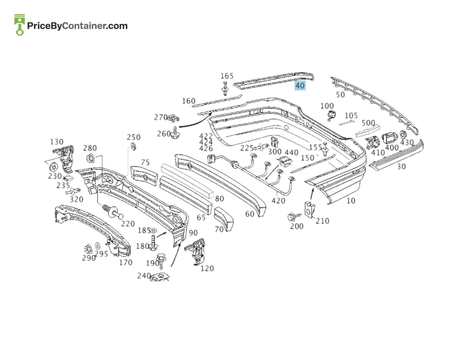 MERCEDES-BENZ 2038852821 — MERCEDES BENZ GENUINE BUMPER MOULDING A2038852821