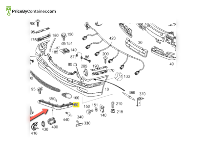 MERCEDES-BENZ 2038856121 — MERCEDES BENZ BUMPER MOULDING PROTECTIVE STRIP FRONT LEFT GENUINE BODY PARTS 2038856121