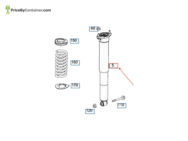 MERCEDES-BENZ 2043200231 — MERCEDES BENZ GENUINE SHOCK A2043200231