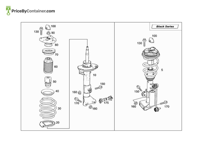 MERCEDES-BENZ 2043204368 — MERCEDES BENZ GENUINE FRONT SHOCK A2043204368