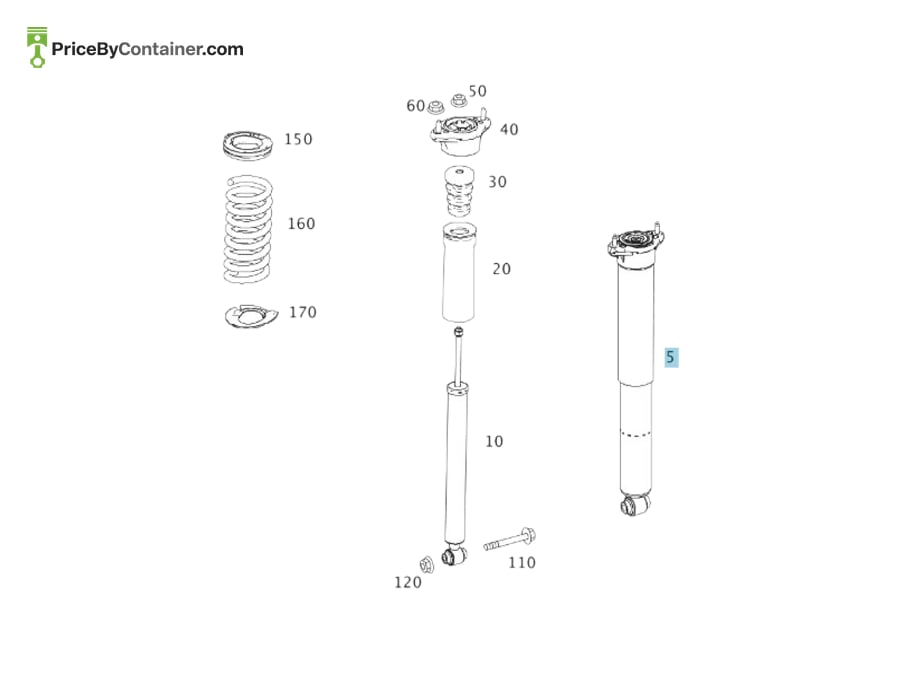 MERCEDES-BENZ 2043260404 — MERCEDES BENZ GENUINE SHOCK ABSORBER A2043260404