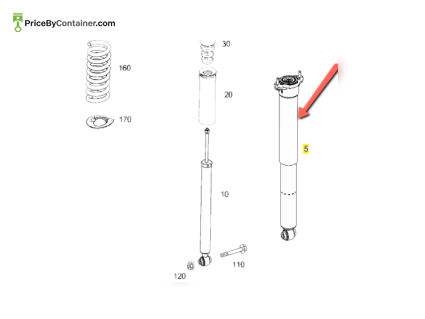 MERCEDES-BENZ 2043265900 — MERCEDES BENZ GENUINE – 2043265900 SHOCK ABSORBER GENUINE SUSPENSION