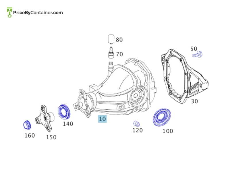 MERCEDES-BENZ 204350061480 — MERCEDES BENZ GENUINE REAR AXLE DIFFERENTIAL A204350061480