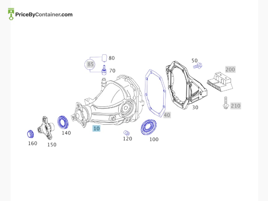 MERCEDES-BENZ 204350071480 — MERCEDES BENZ GENUINE REAR DIFFERENTIAL ASSY A204350071480