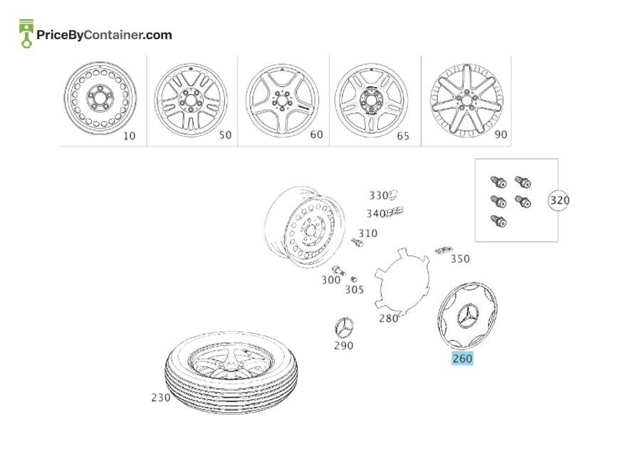 MERCEDES-BENZ 2044000325 — MERCEDES BENZ GENUINE HUB CAP A2044000325