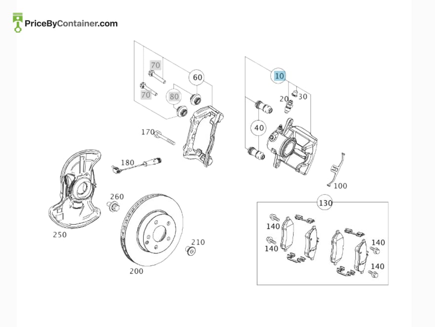 MERCEDES-BENZ 2044213881 — MERCEDES BENZ GENUINE BRAKE CALIPER A2044213881