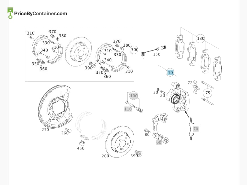 MERCEDES-BENZ 2044234198 — MERCEDES BENZ GENUINE BRAKE CALIPER A2044234198