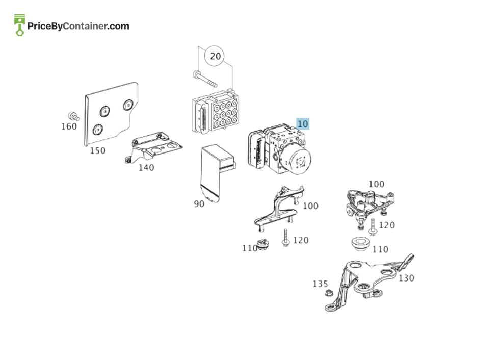 MERCEDES-BENZ 204431611280 — MERCEDES BENZ GENUINE ABS CONTROL UNIT A204431611280