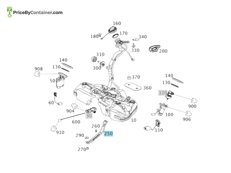 MERCEDES-BENZ 204470014064 — MERCEDES BENZ GENUINE TENSIONING STRAP A204470014064