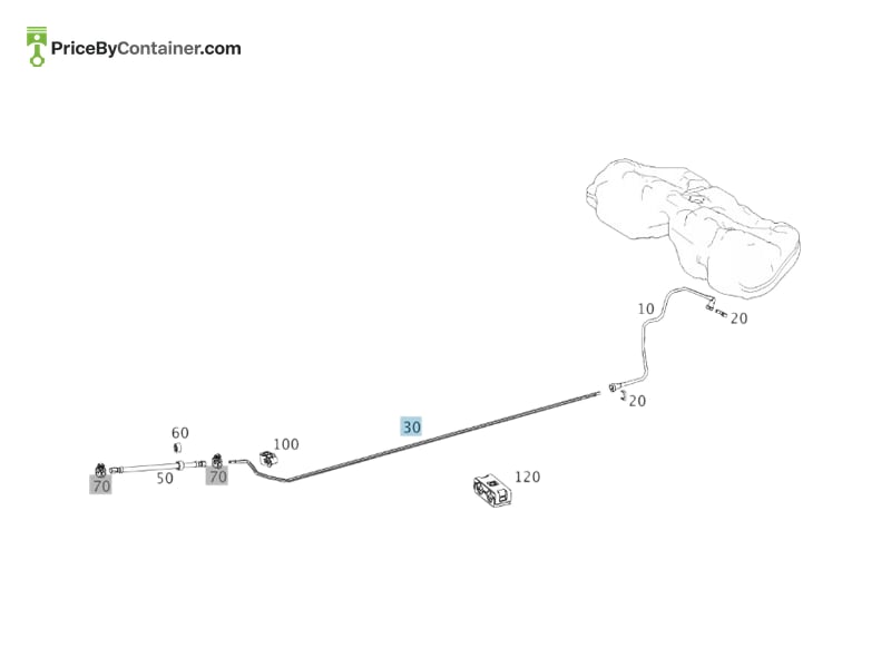 MERCEDES-BENZ 2044700364 — MERCEDES BENZ GENUINE FUEL LINE A2044700364