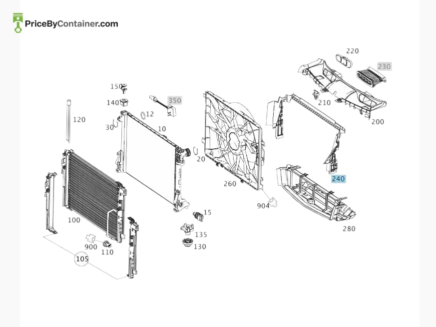 MERCEDES-BENZ 2045052030 — MERCEDES BENZ GENUINE AIR DUCTING FOR RADIATOR A2045052030