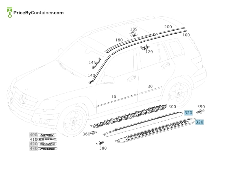 MERCEDES-BENZ 2045200200 — MERCEDES BENZ GENUINE RUNNING BORD A2045200200