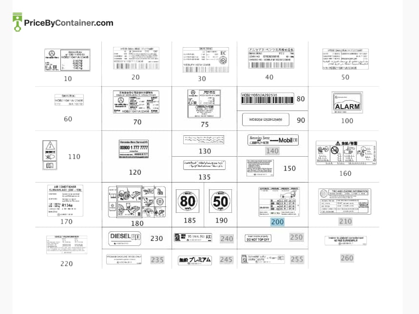 MERCEDES-BENZ 2045844717 — MERCEDES BENZ GENUINE INFORMATION LABEL A2045844717