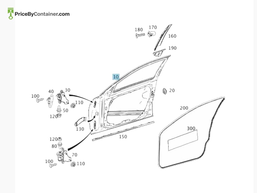 MERCEDES-BENZ 2047205900 — MERCEDES BENZ GENUINE FRONT DOOR LH A2047205900