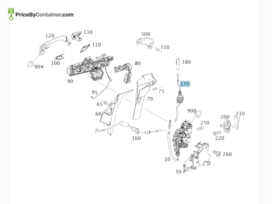 MERCEDES-BENZ 2047232239 — MERCEDES BENZ GENUINE LOCKING BAR A2047232239