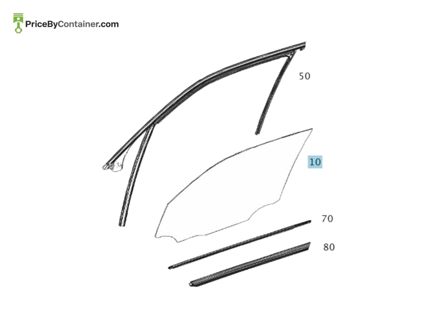 MERCEDES-BENZ 2047250300 — MERCEDES BENZ GENUINE SIDE WINDOW PANE A2047250300