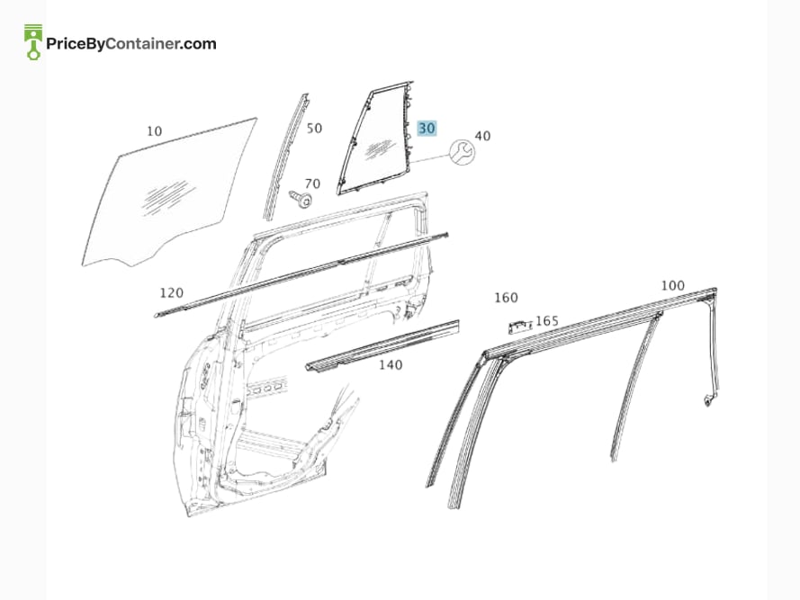 MERCEDES-BENZ 2047303900 — MERCEDES BENZ GENUINE WINDOW SIDE A2047303900