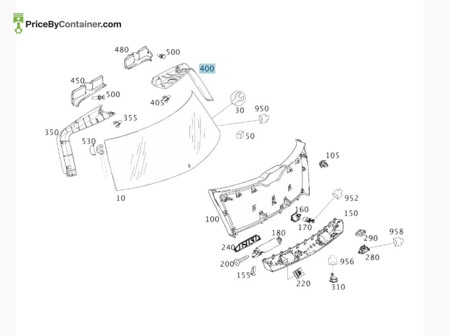 MERCEDES-BENZ 20474008007E94 — MERCEDES BENZ GENUINE TRIM WINDOW FRAME A20474008007E94