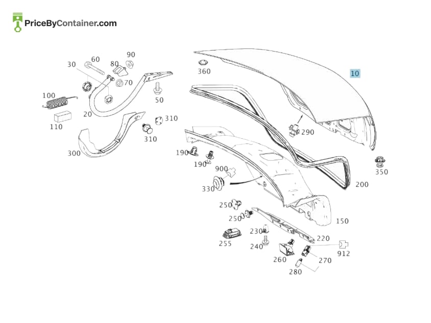 MERCEDES-BENZ 204750007564 — MERCEDES BENZ GENUINE REAR LID A204750007564