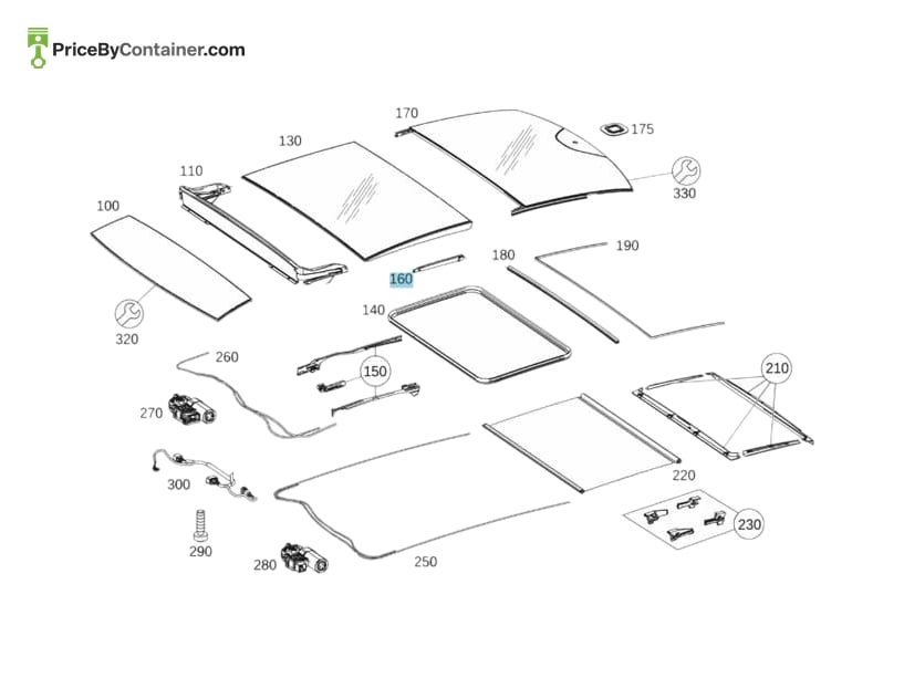 MERCEDES-BENZ 2047840509 — MERCEDES BENZ GENUINE LH ROOF SIDE COVER A2047840509