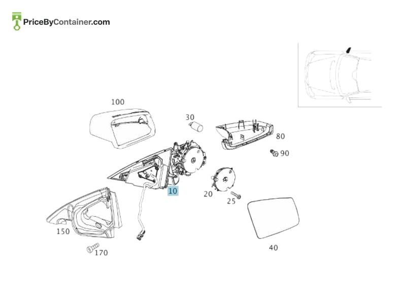 MERCEDES-BENZ 2048102476 — MERCEDES BENZ GENUINE MIRROR FRAME A2048102476