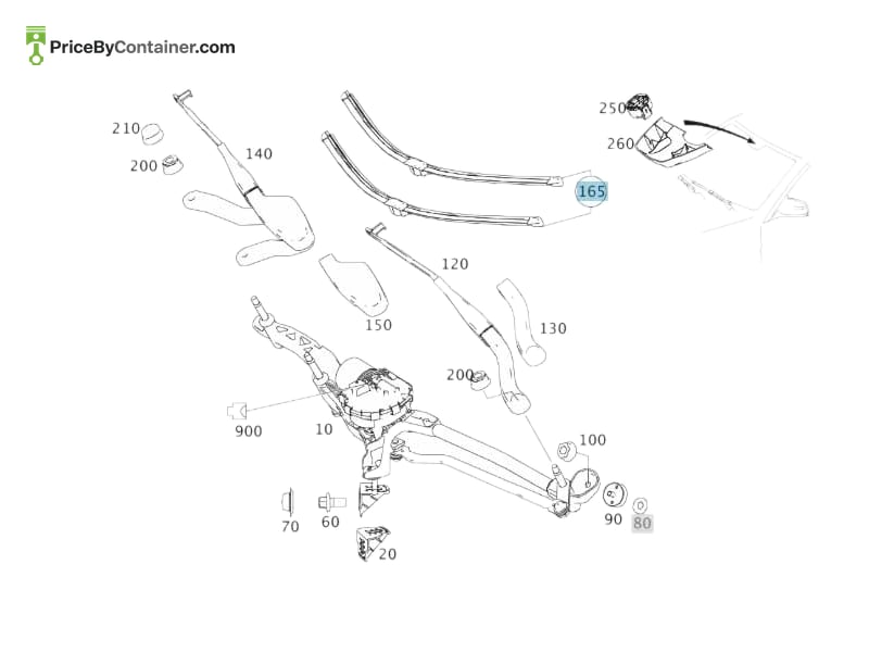 MERCEDES-BENZ 2048201245 — MERCEDES BENZ GENUINE WIPER BLADE 2048202300 A2048201245