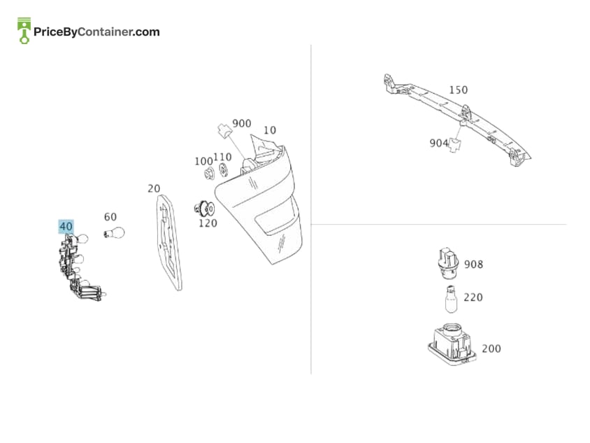 MERCEDES-BENZ 2048201977 — MERCEDES BENZ GENUINE BULB MOUNT A2048201977