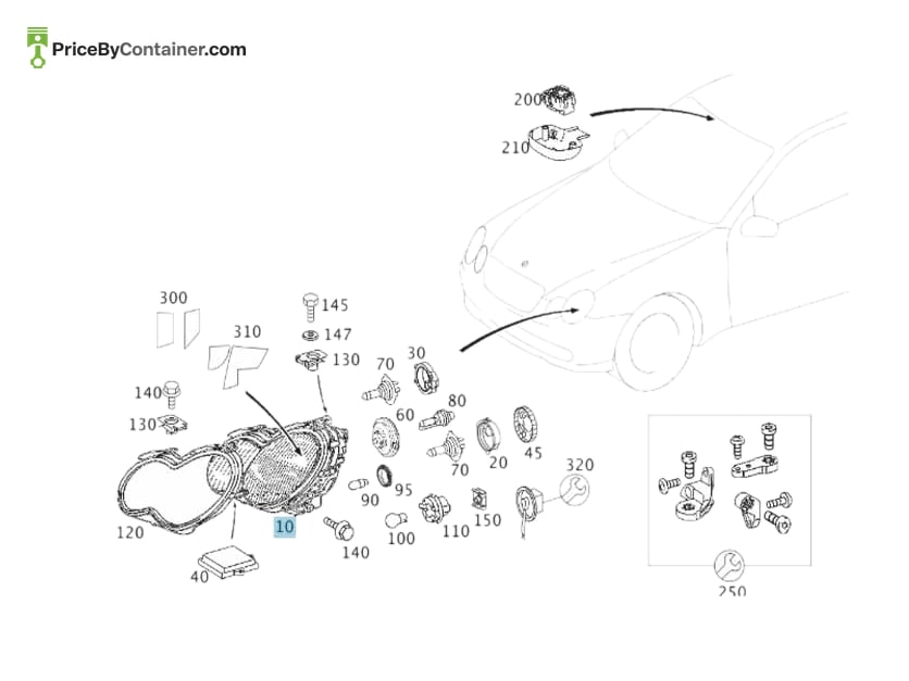 MERCEDES-BENZ 2048208461 — MERCEDES BENZ GENUINE LAMP UNIT A2048208461